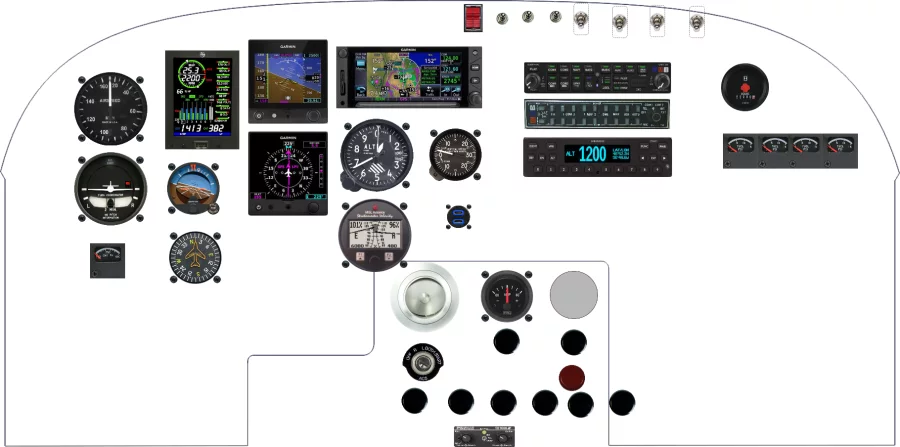 A Cessna 182B/C instrument panel design