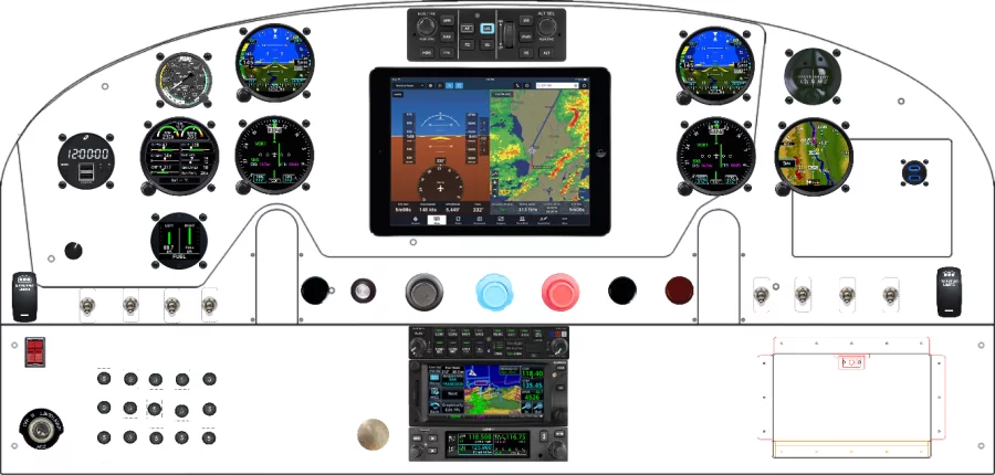 A Cessna 182A instrument panel design