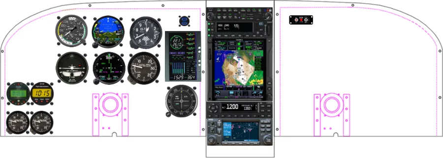 A Cessna T210N instrument panel design