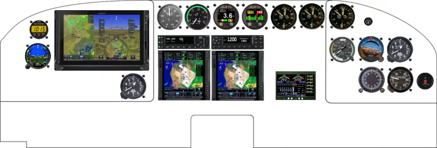 A Cessna 414 instrument panel design
