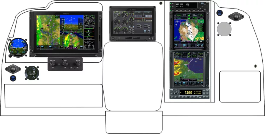 A Beechcraft Baron 55 instrument panel design