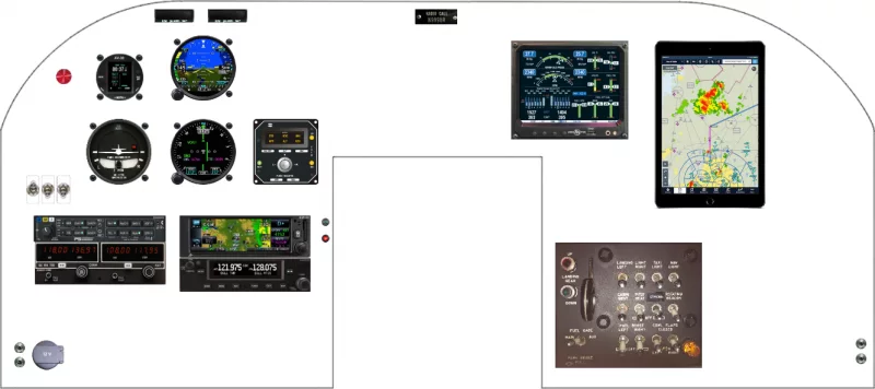 A Beechcraft BE95 Travel Air instrument panel design