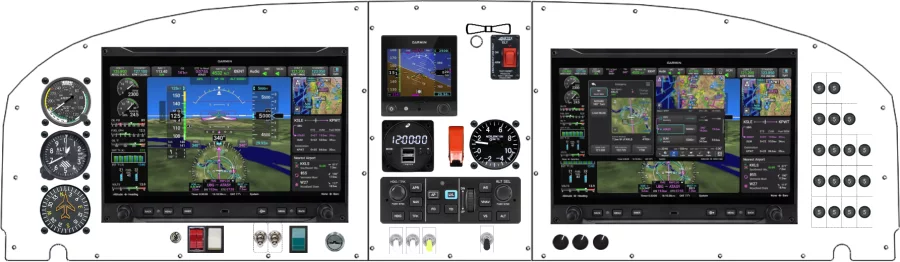 An Van's Aircraft RV-14 instrument panel design