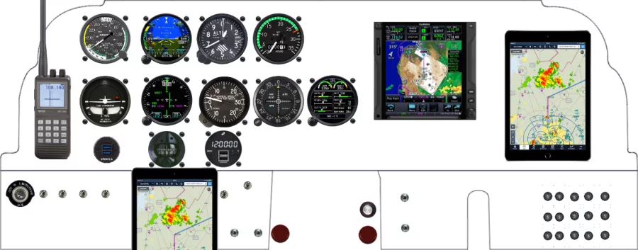 A Beechcraft CE23 / CE24 / A23 instrument panel design