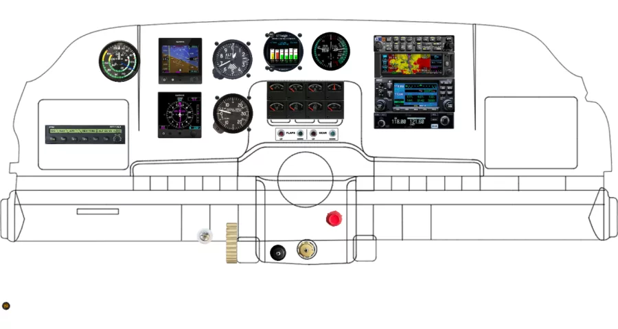 A Beechcraft Model 35 instrument panel design
