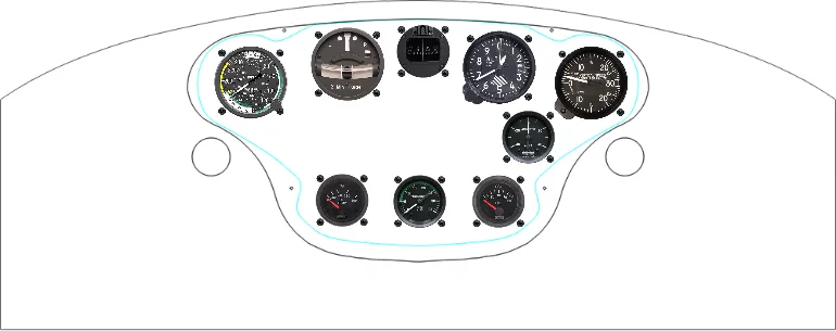 A Cessna 120 instrument panel design