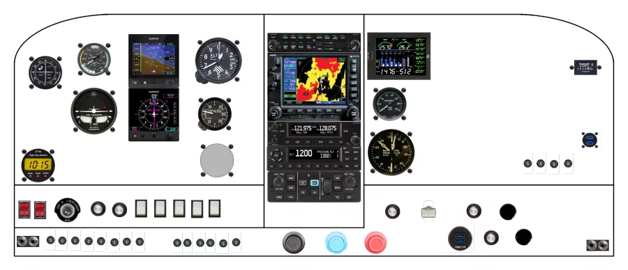 A Cessna 210L instrument panel design