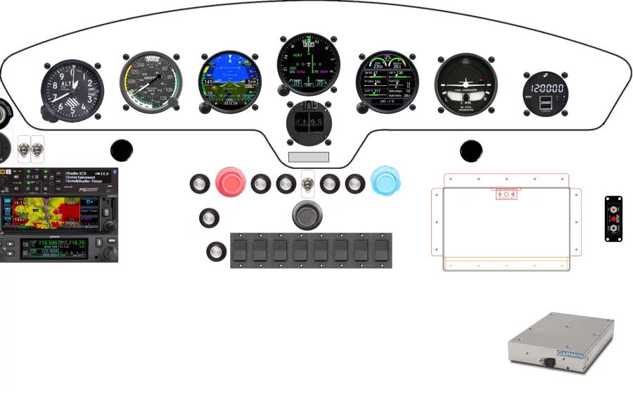 A Cessna 170B instrument panel design