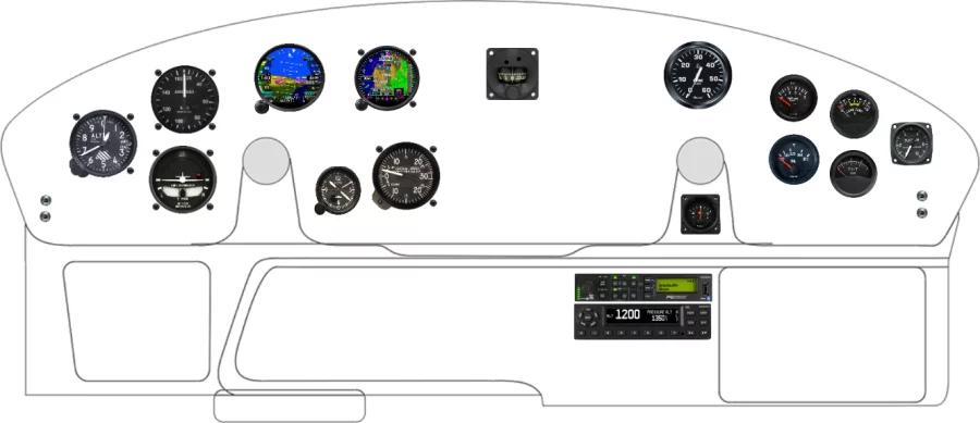 A Cessna 172 instrument panel design