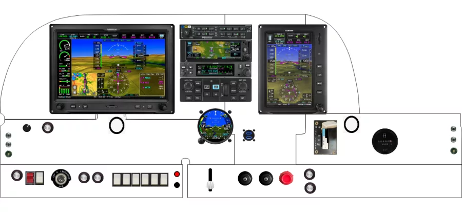 A Cessna 177 Cardinal instrument panel design
