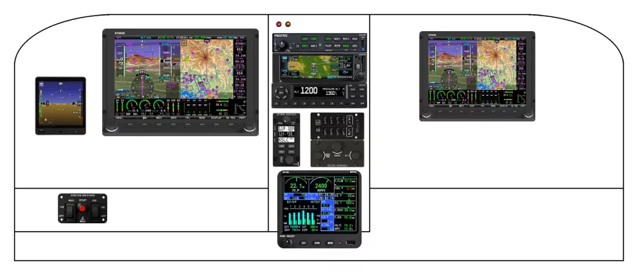 A Cessna 210L instrument panel design