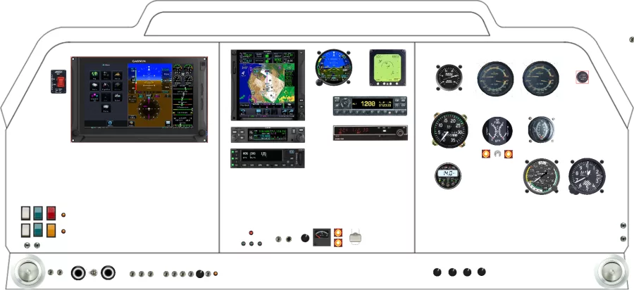 A Cessna 310P instrument panel design
