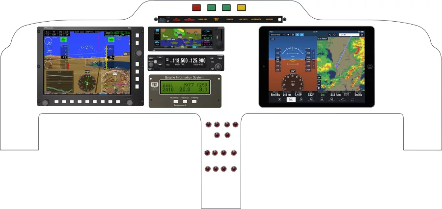 Cozy Aircraft Cozy MKIV instrument panel design