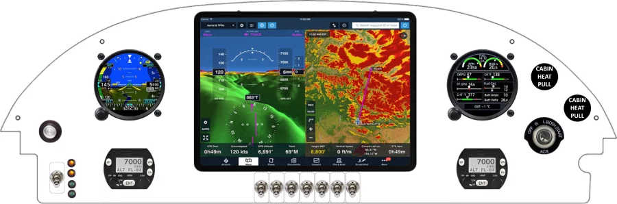 A Piper Aircraft PA-18 instrument panel design
