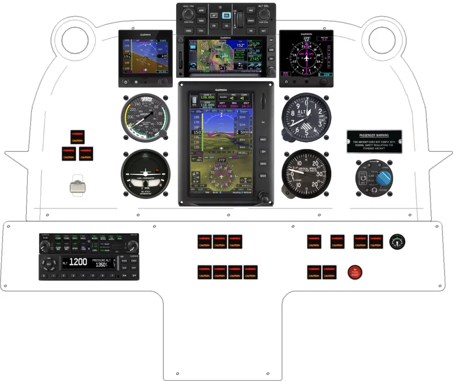 A Flying Legend Tucano Front Panel instrument panel design