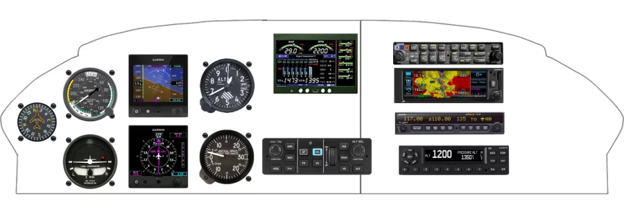 A Piper Aircraft PA-32 instrument panel design