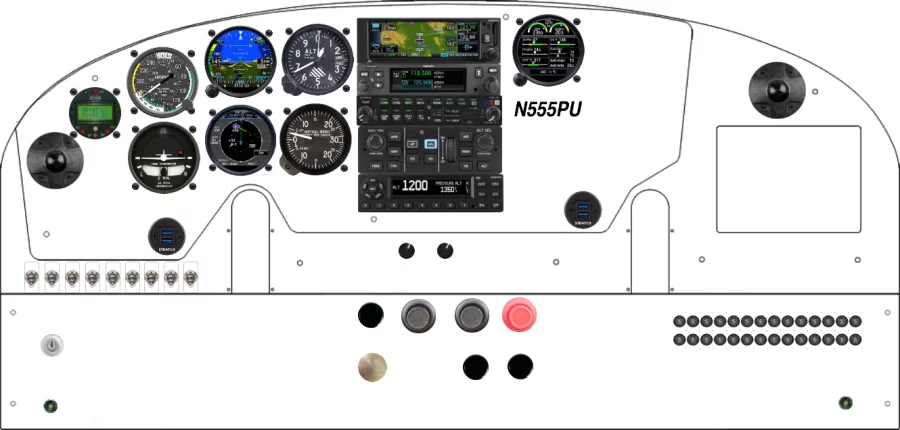 A Cessna 182A instrument panel design