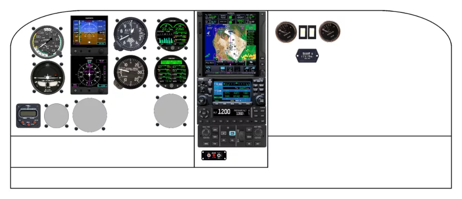 A Cessna 210L instrument panel design