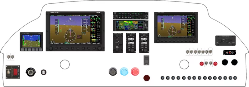 A Helio Aircraft Company Courier H-295 1400 instrument panel design