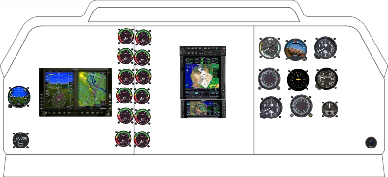 A Cessna 310P instrument panel design