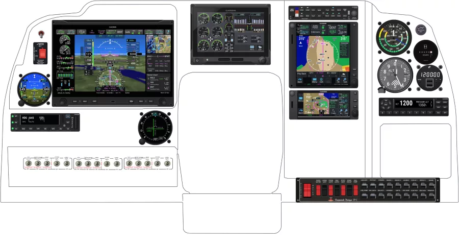 Beechcraft Baron 55 instrument panel design