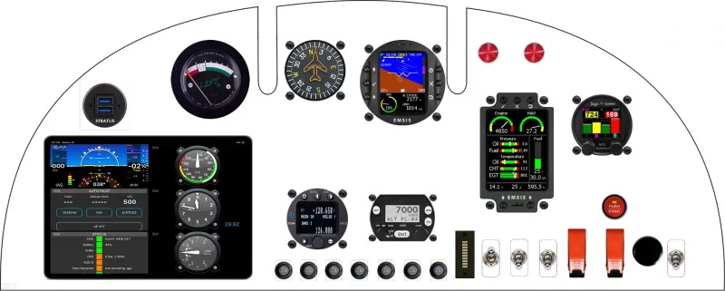 An RANS Aircraft S-7 Courier instrument panel design