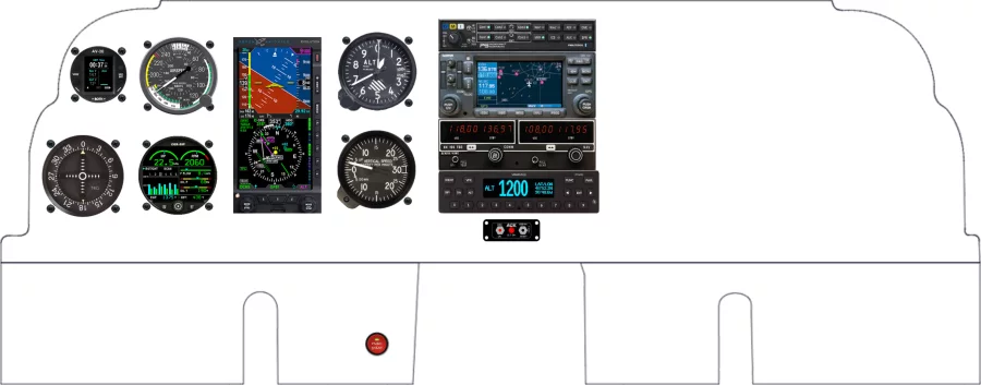 A Beechcraft CE23 / CE24 / A23 instrument panel design