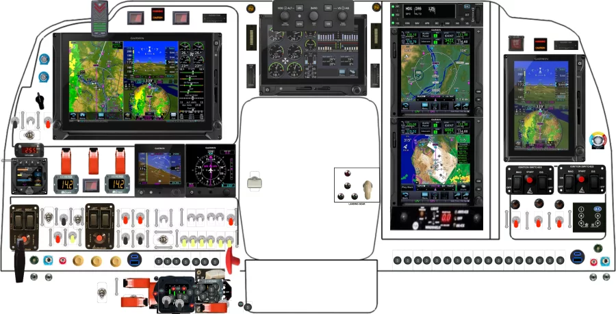 Beechcraft Baron 55 instrument panel design
