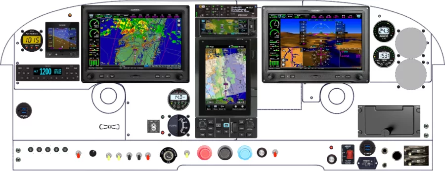 A Piper Aircraft PA-24 instrument panel design