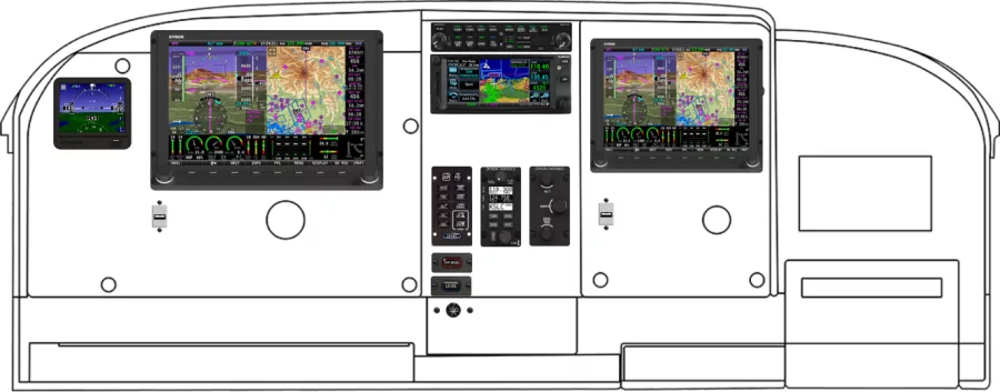 A Cessna 182J instrument panel design