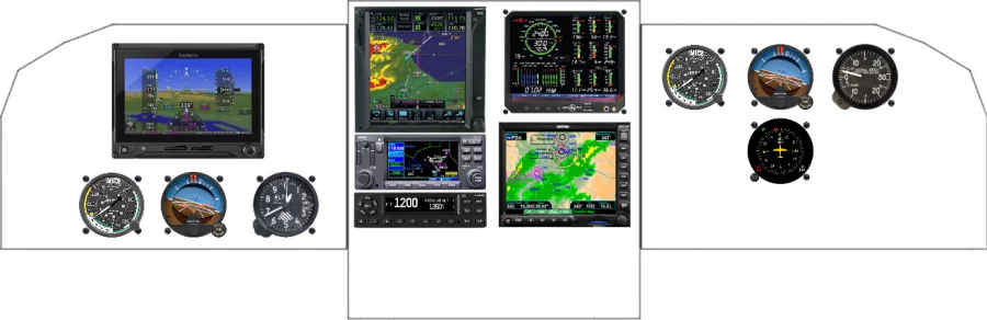 A Piper Aircraft PA-31 instrument panel design