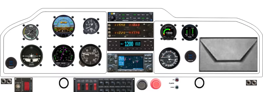 A Piper Aircraft PA22-108 instrument panel design