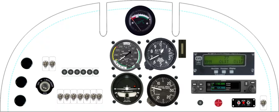 An RANS Aircraft S-7 Courier instrument panel design