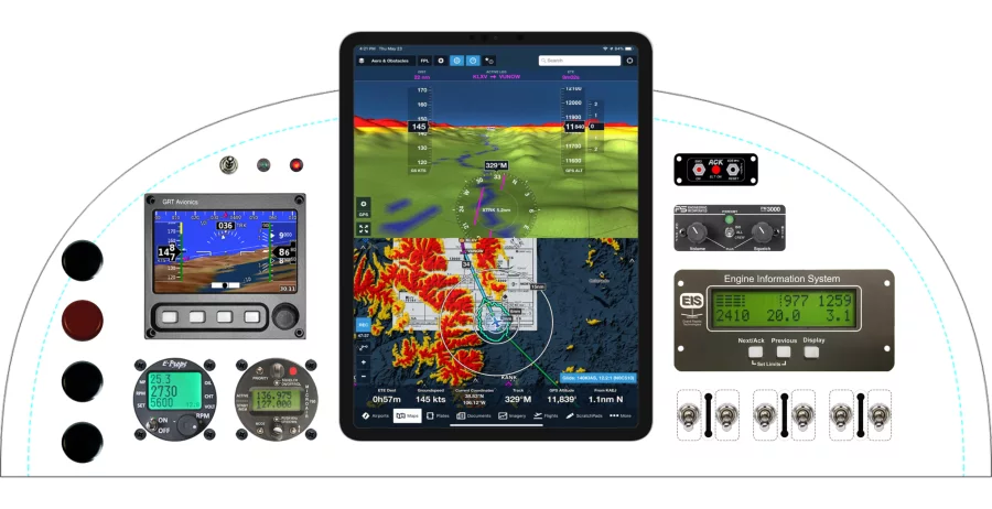 An RANS Aircraft S-7 Courier instrument panel design