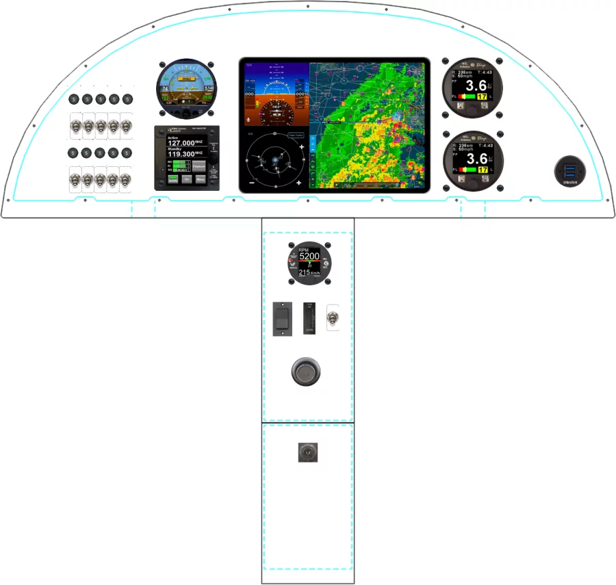 A Zenith Aircraft Company STOL CH 750 instrument panel design