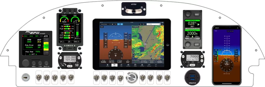 A Piper Aircraft PA-18 instrument panel design