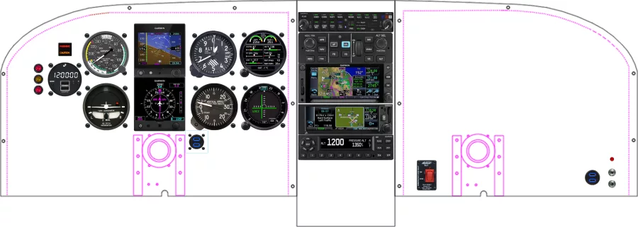 A Cessna T210N instrument panel design