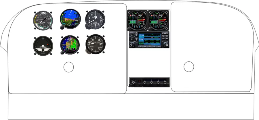 A Cessna 210 instrument panel design