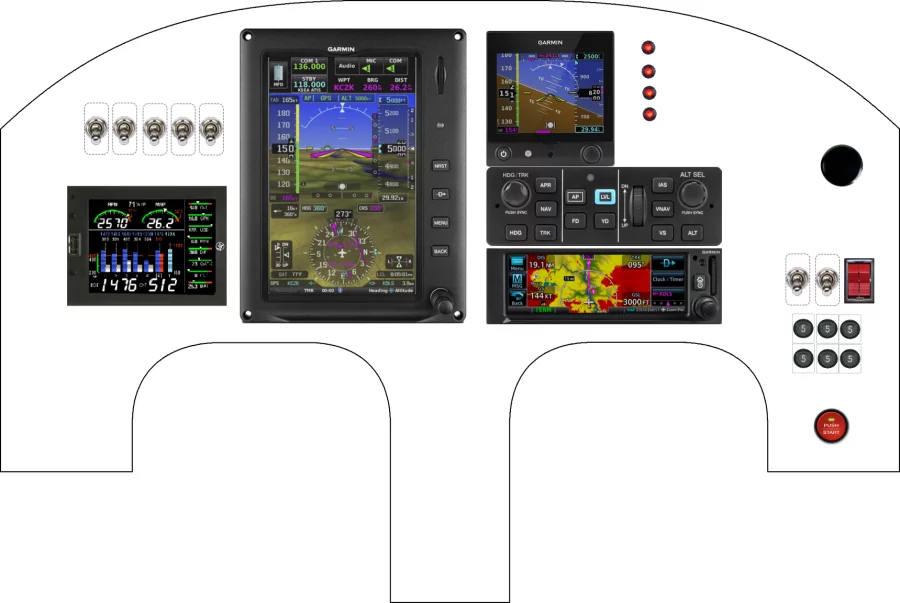 Rutan Long-Ez instrument panel design