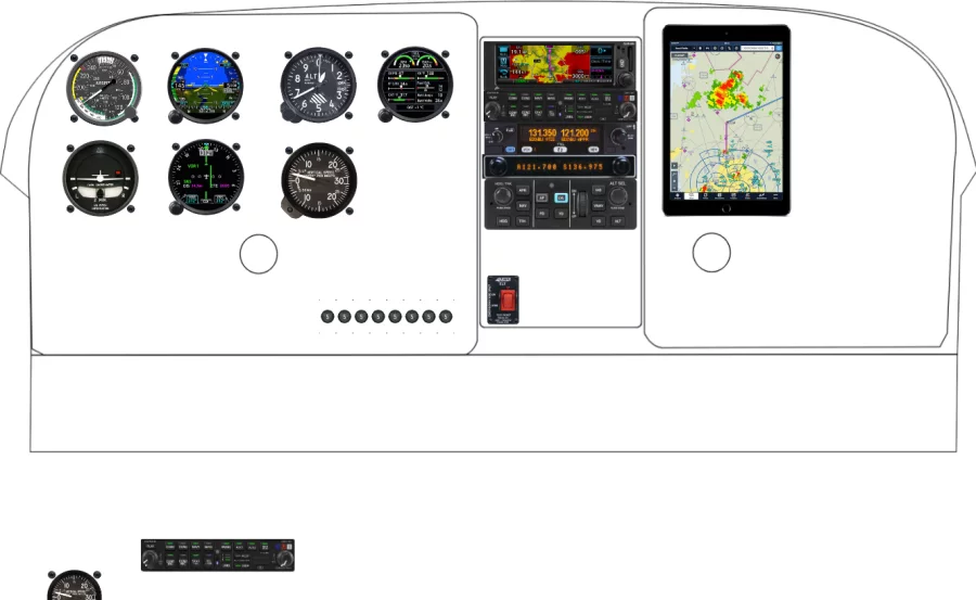 A Cessna 210 instrument panel design
