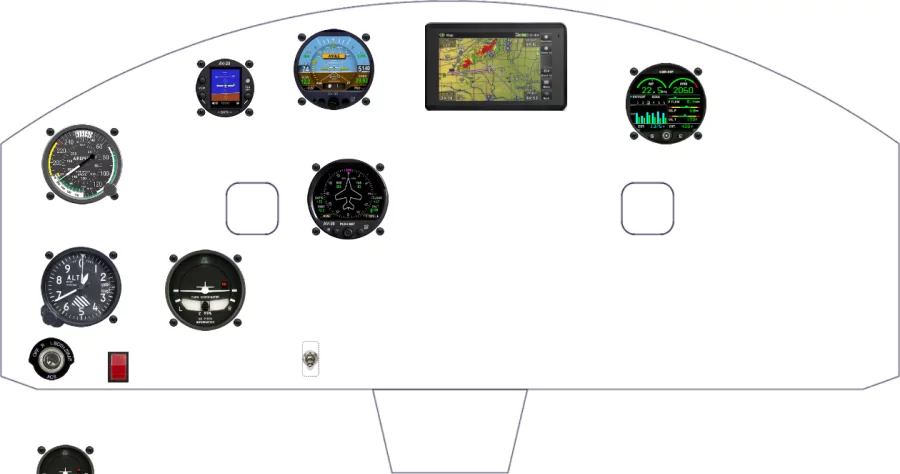 A Cessna 150F instrument panel design